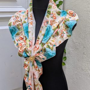 PICO BEIGE FLORES AZULES