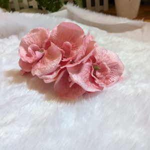 Diadema de orquídeas rosa palo de terciopelo
