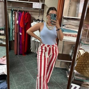 PANTALÓN RAYAS ROJAS